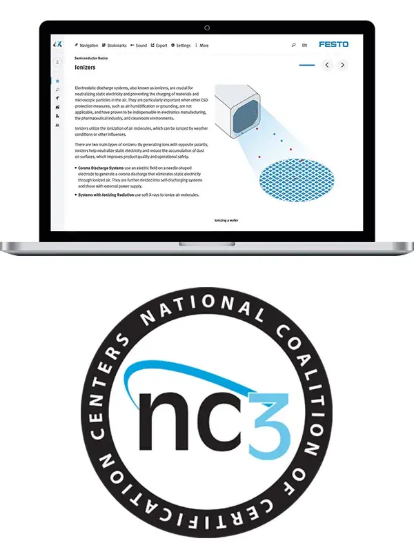 Laptop with eLearning course in semiconductor basics